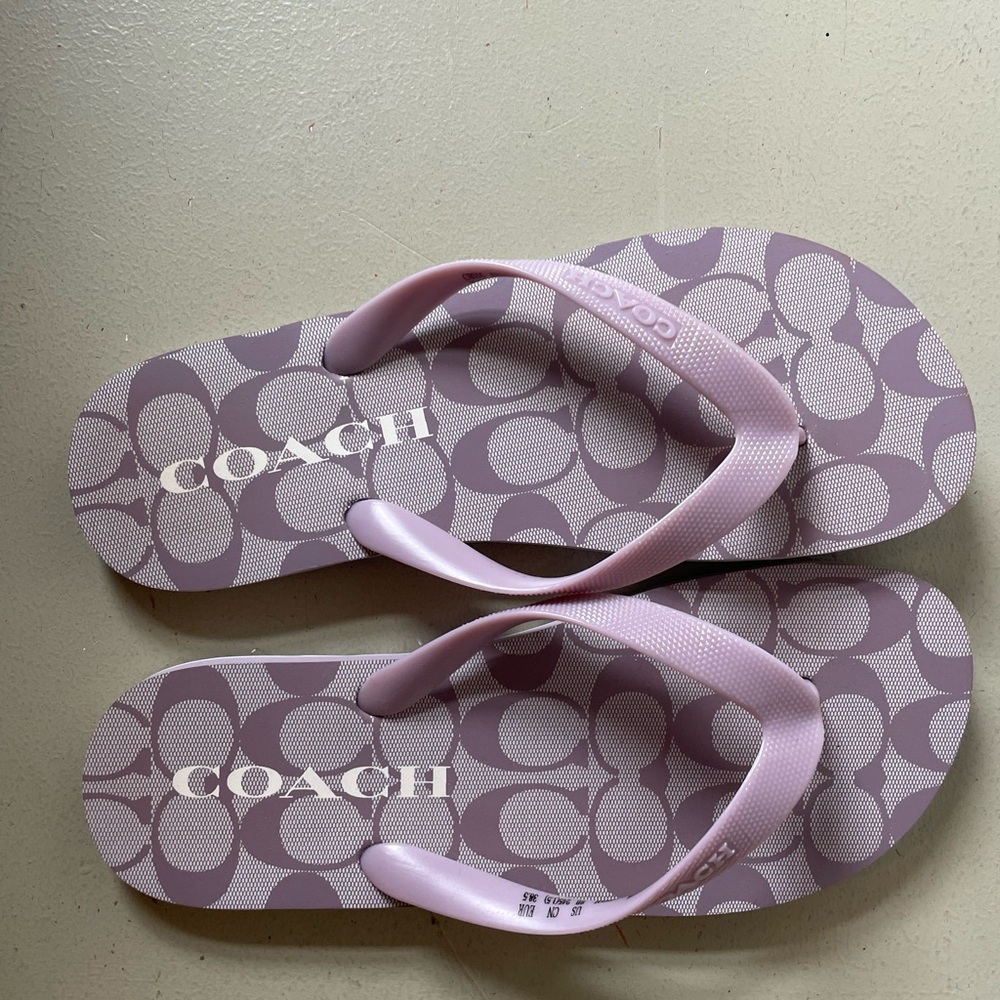 Coach Light Pink Signature Flip Flops